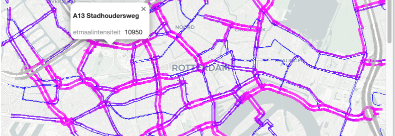 Intensiteiten worden berekend door Fileradar of uit een bestaand verkeersmodel gehaald